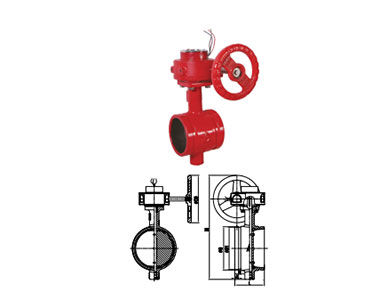 D381X-16Q 9825S 渦輪傳動(dòng)溝槽連接密封信號(hào)蝶閥